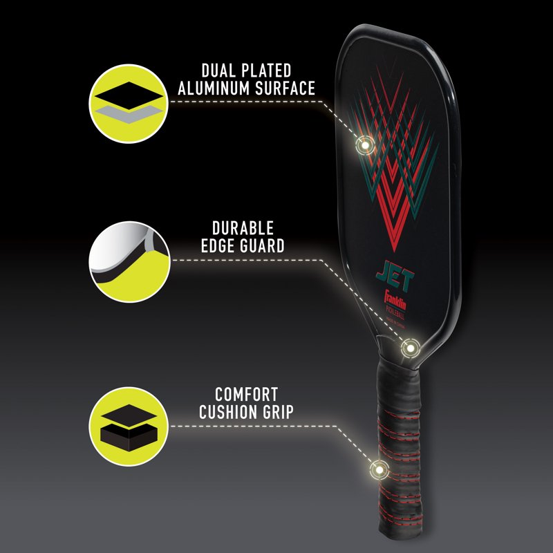 Franklin Jet Pickleball Paddle - Aluminum 8mm Core, Red
