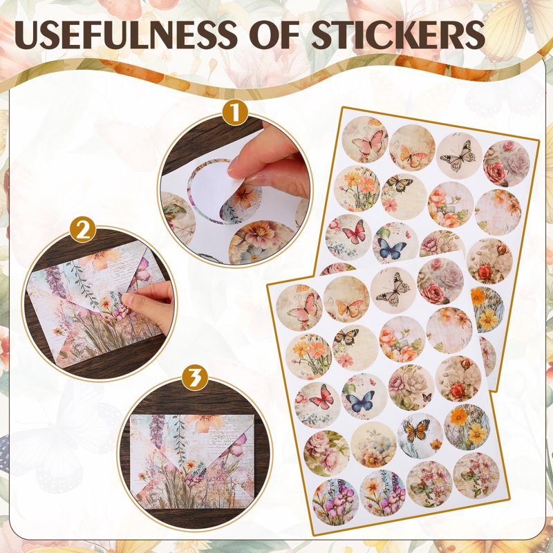 Watercolor Stationery Set with Envelopes and Seal - Floral & Butterfly Themes, 92 Pieces