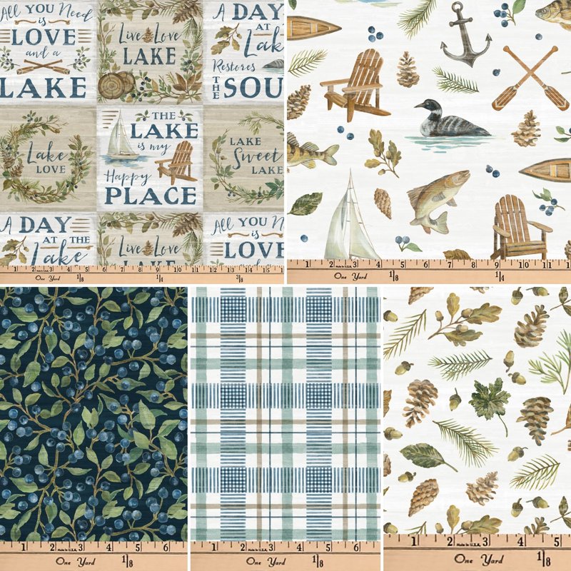Cotton Fabric Fat Quarter Bundle 18x21 Inches Multi-Color 5 Pieces for Quilting & Crafts