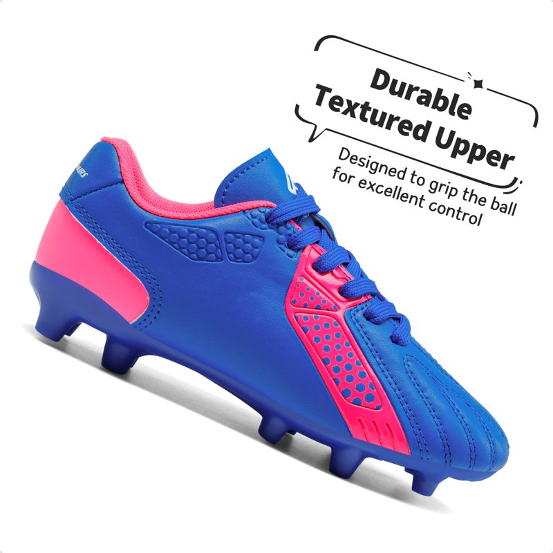 Dream Pairs Kids Cleats Soccer Shoes Royal Blue Fuchsia - 10 Toddler