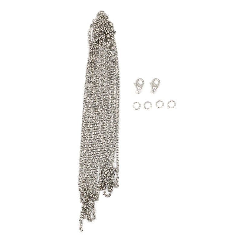 Jewelry Making Silver Metal Oval Cable Chain 100 Inches - 3 Pack