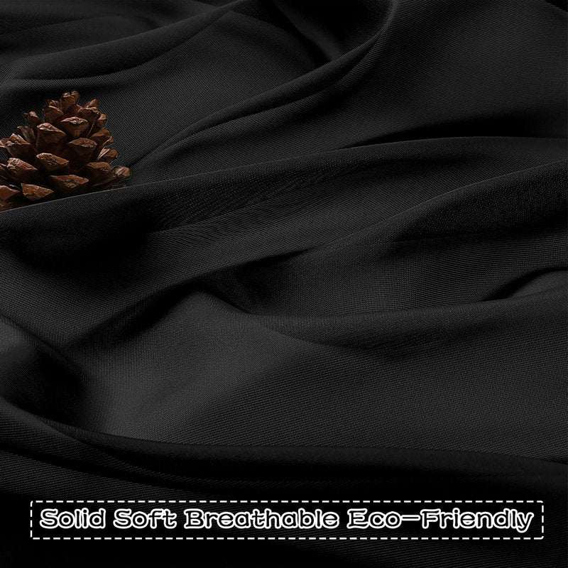 Black Sheer Curtains 84 Inch Long 2-Piece Set Light-Filtering Voile Drapes