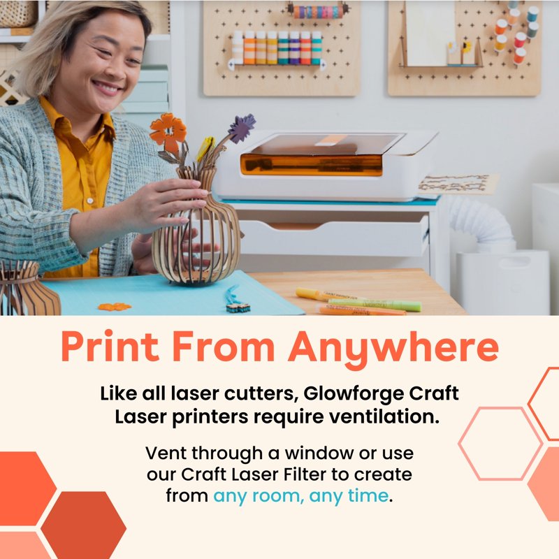 Glowforge Aura 3D Laser Engraver and Cutter Machine for Wood, Metal, Acrylic