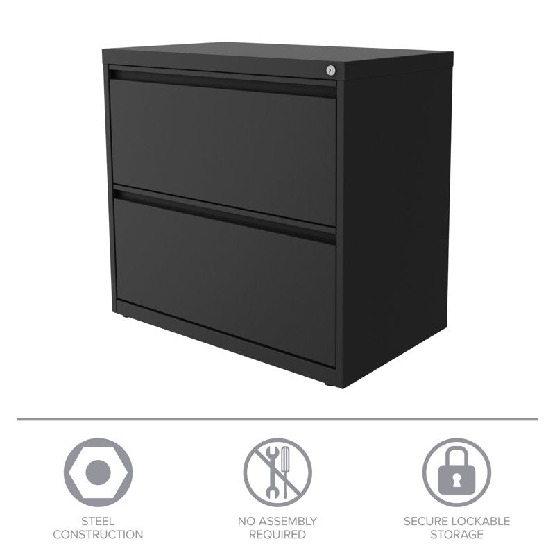 30-Inch Metal Lateral File Cabinet with 2 Drawers - Modern Office Storage