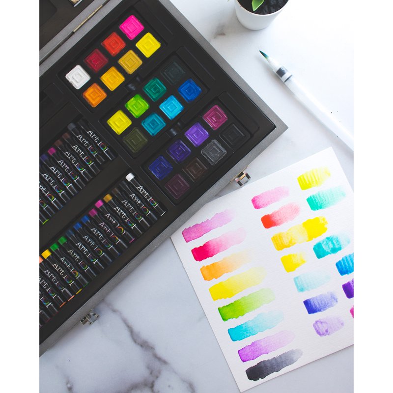 Watercolor Art Set with 88 Pieces - Beginners and Advanced Artists Kit