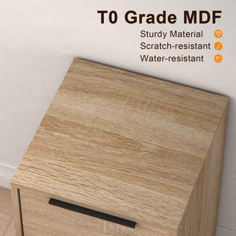 Wooden 2 Drawer Vertical File Cabinet for Home Office - Letter Size Storage