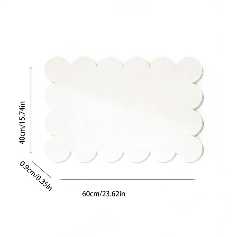 Rectangular Fabric Bulletin Board with Scalloped Border Peel & Stick Note Display