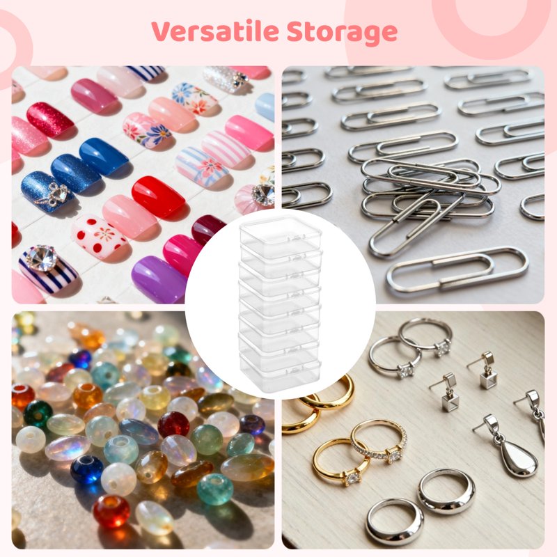 120PCS Small Plastic Bead Storage Containers with Hinged Lids - Clear Jewelry & Craft Organizer Boxes