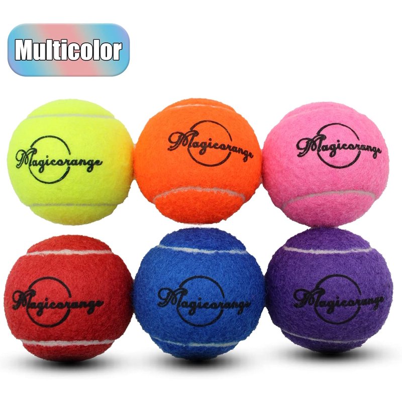 Multicolor Tennis Balls 30 Pack - Durable Practice & Training Balls for Dogs and Sports