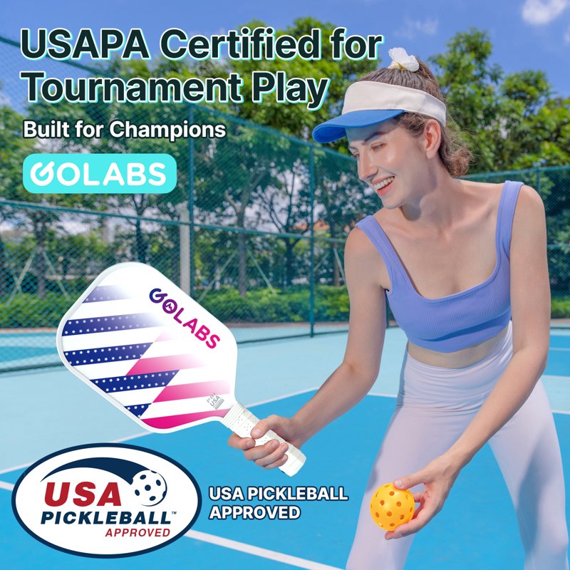 Golabs PB1 Pickleball Paddles Set - 2 Paddles, 4 Balls, White