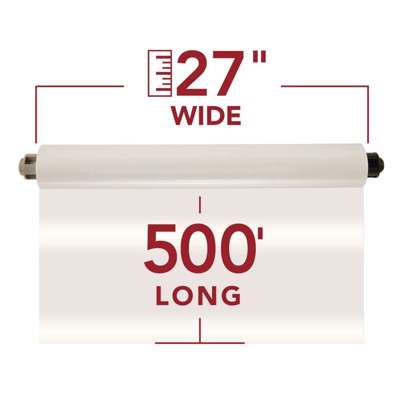 Gray Laminating Film Rolls 27 x 500 ft, Gloss Finish, 1.5 Mil Thickness, 2 Rolls