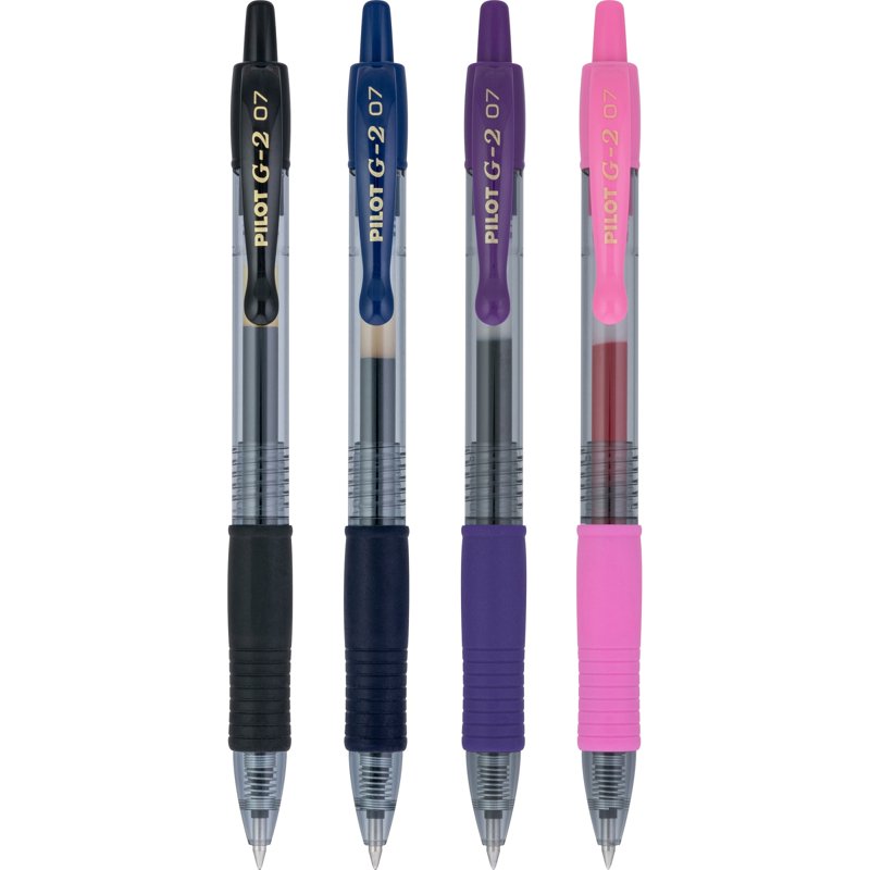 Gel Pens Set - Fine Point 0.7mm Assorted Ink Refillable & Smear Proof