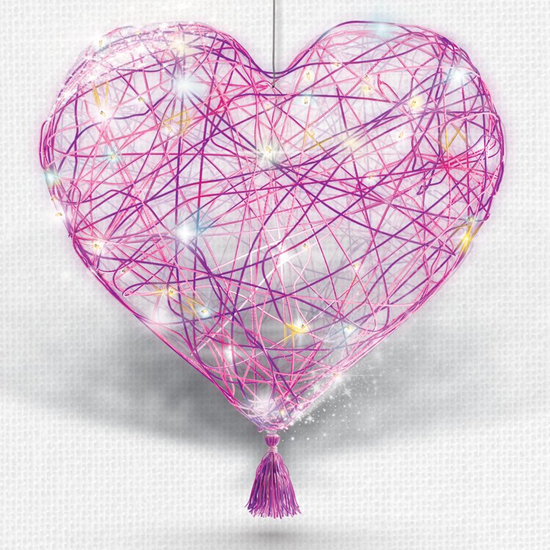 DIY Light-Up Heart Lantern Kit for Kids - 3D String Art Craft Set with LED Lights