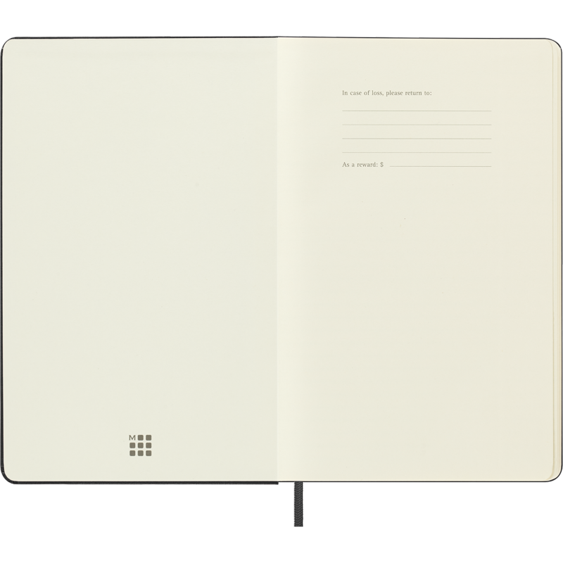 Large Classic Hard Cover Notebook - 5 x 8.25 Inches, Black, Ruled Paper