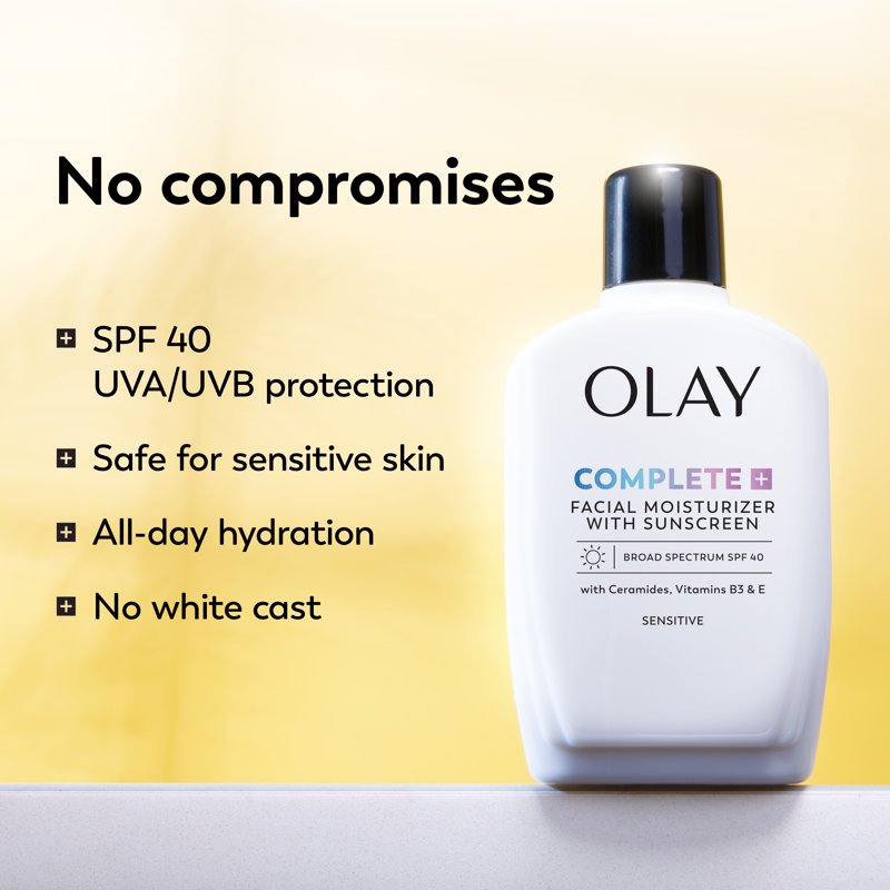 Olay Complete Face Moisturizer SPF 40 Fragrance-Free for Sensitive Skin 6 oz