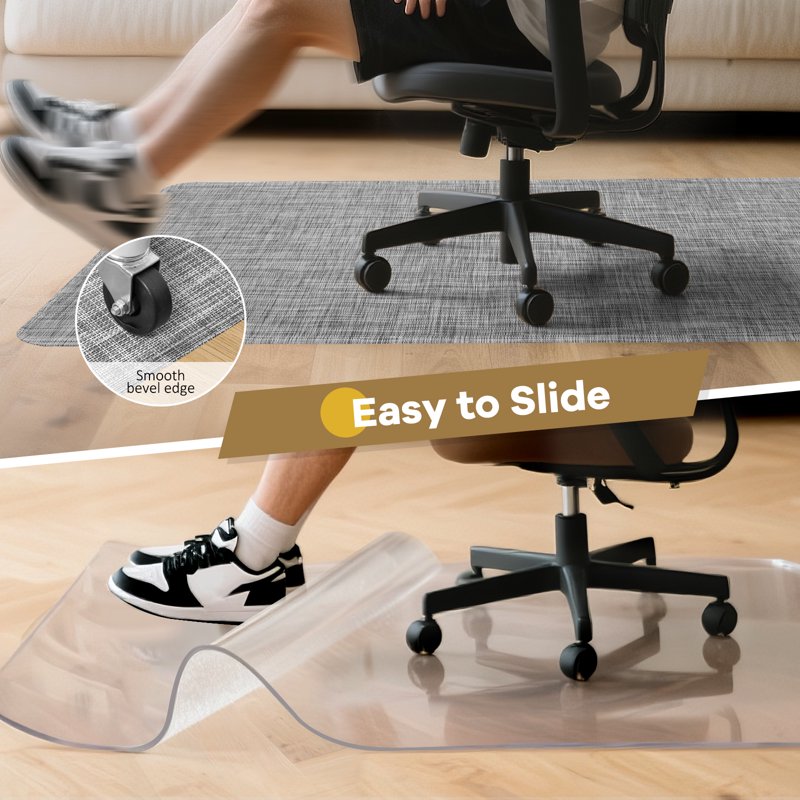 Office Chair Mat for Hardwood & Tile Floors 36x48 Inches - Heavy Duty PVC Desk Rug