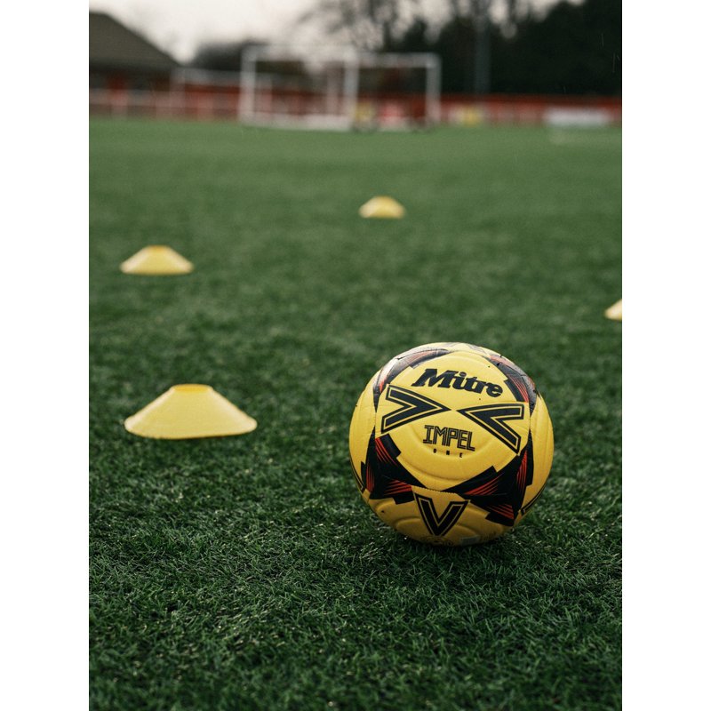 Mitre Impel One Training Soccer Ball - 4, Fluo Yellow - 6-Panel, Soft-Touch Foam