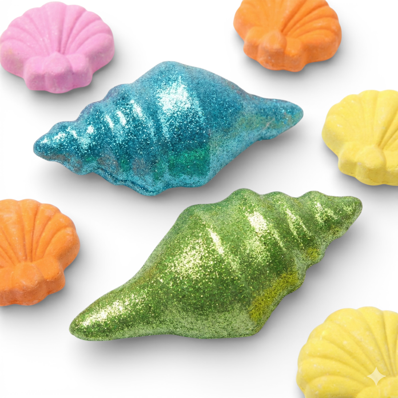 Kids Shell-Shaped Sidewalk Chalk Set - Beach Themed 14-Piece Outdoor Art