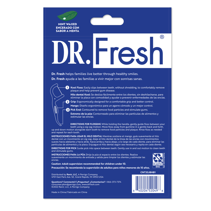 Dental Floss Picks Mint Waxed 60 Count - Resealable Pack for Better Oral Hygiene