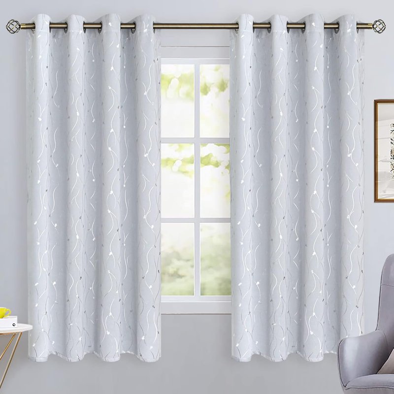 Thermal Insulated Room Darkening Curtains 2 Panels Set - Grommet Window Drapes