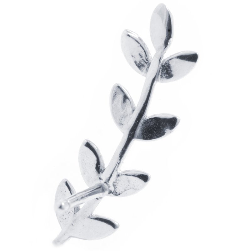 Sterling Silver Leaf Ear Climber Earrings for Women & Teens - Modern Jewelry