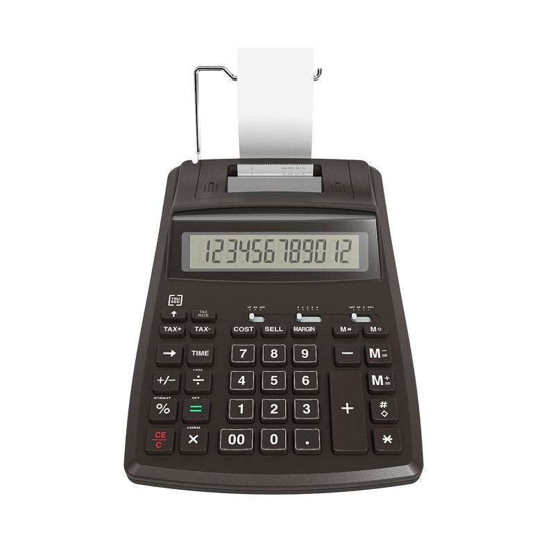 Desktop Printing Calculator 12-Digit LCD for Business & Accounting