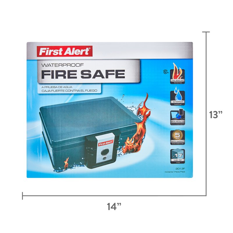 Water and Fireproof File Chest Safe 0.17 Cu Ft - Fire & Water Resistant Security Box