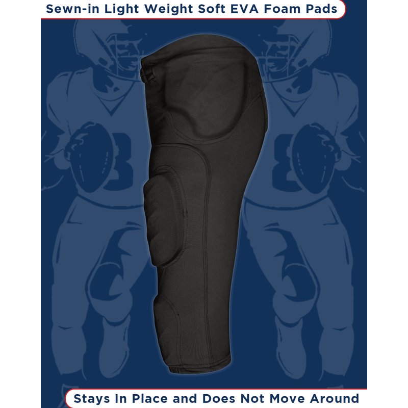 Men's Football Pants with Built-in Protective Pads - Lightweight & Flex Fit