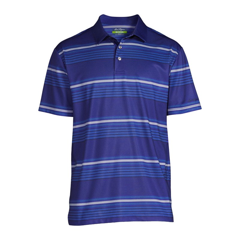Ben Hogan Men's & Big & Slim Stripe Golf Polo Shirt, Navy XL