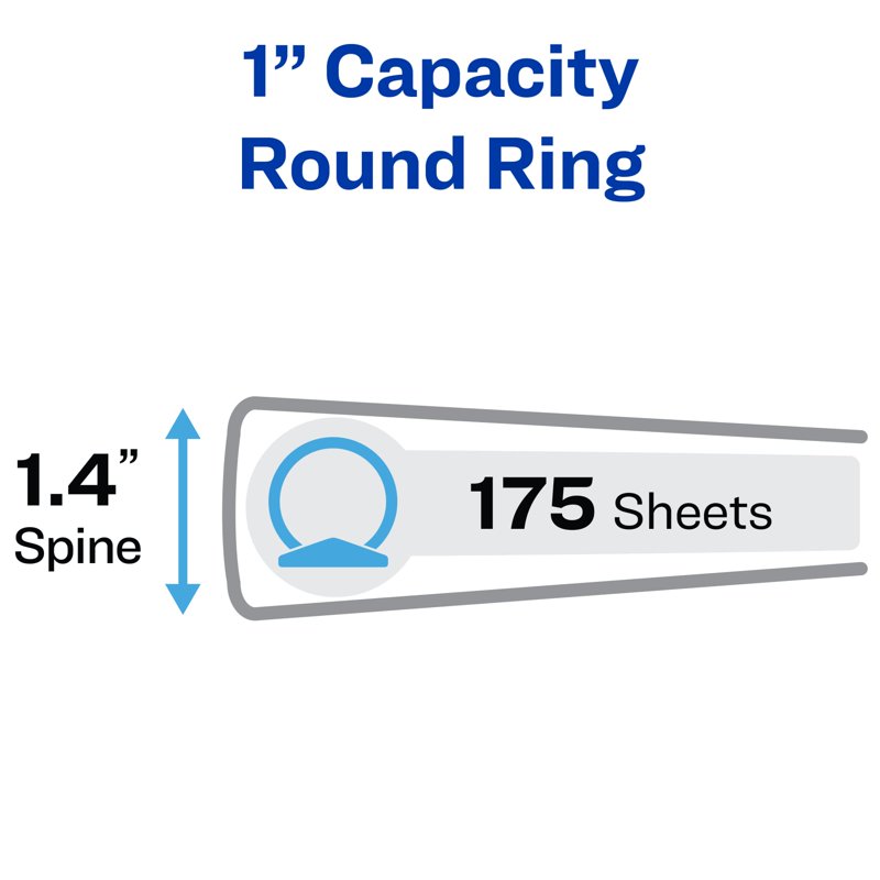 3-Ring View Binder, 1 Inch Capacity, Black, Pack of 12 - Office Organization