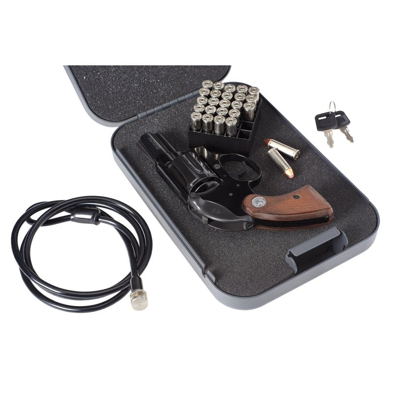 Extra Large Gun Safe Lock Box - 16-Gauge Steel, 10 x 7 x 2 Inch, Black