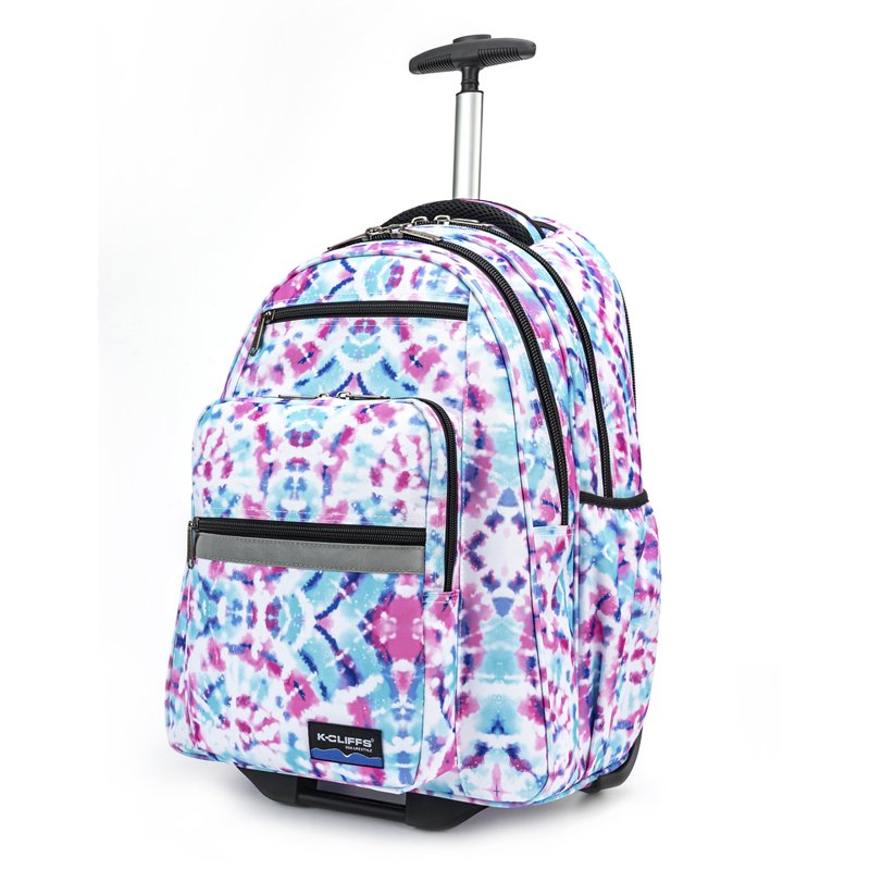 Heavy Duty Rolling School Backpack with Wheels & Organizer - Pastel, Unisex