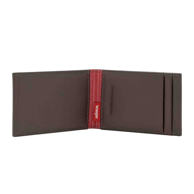 Men's Genuine Leather Wallet with Magnetic Closure and Basket Weave Design