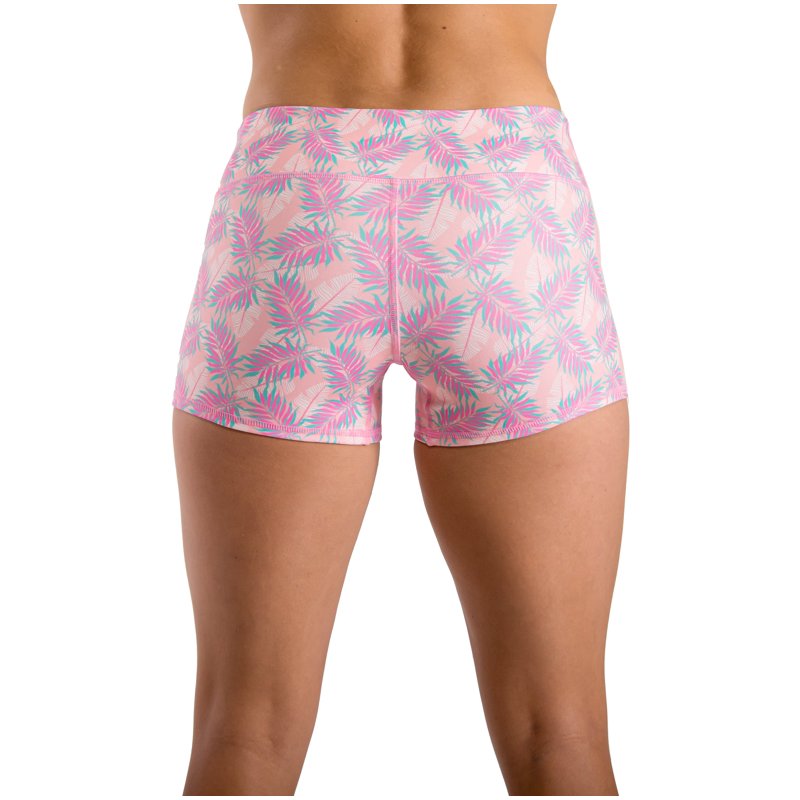 Tough Mode Women’s 3” Athletic Running Shorts – Pink Leaf XS