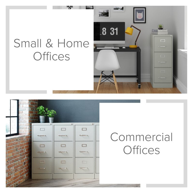 Locking Metal File Cabinet with 3 Drawers - Commercial Grade Vertical Storage