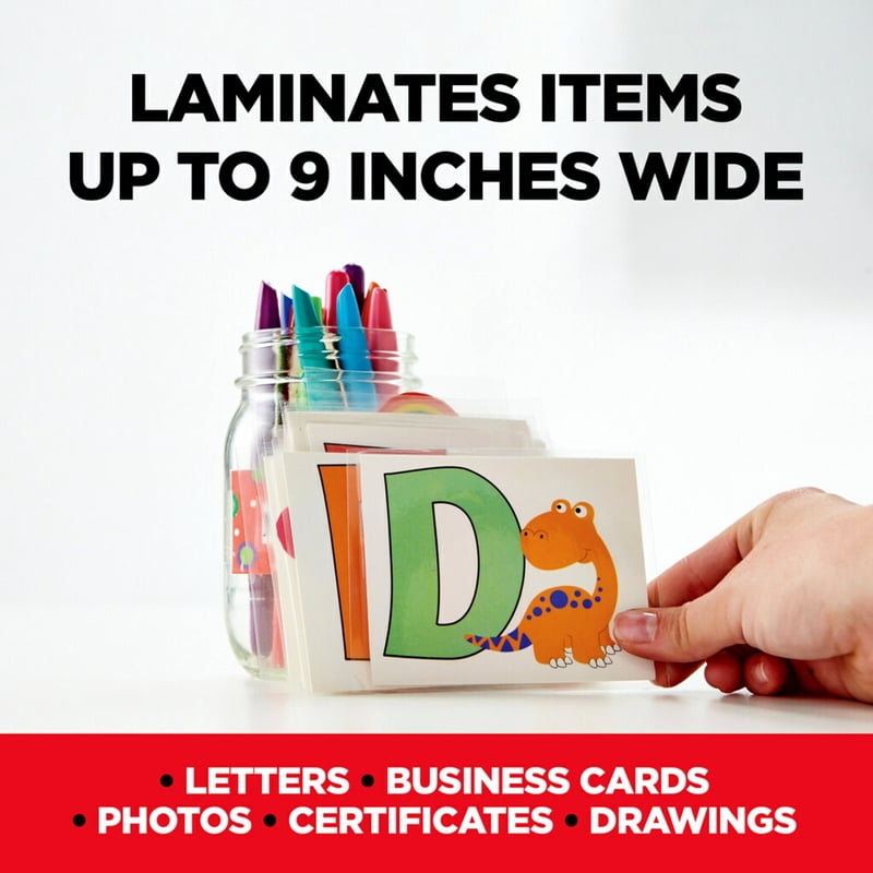 Thermal Laminator Machine with 2 Pouches - 9-Inch Professional Laminator for Crafts & Photos