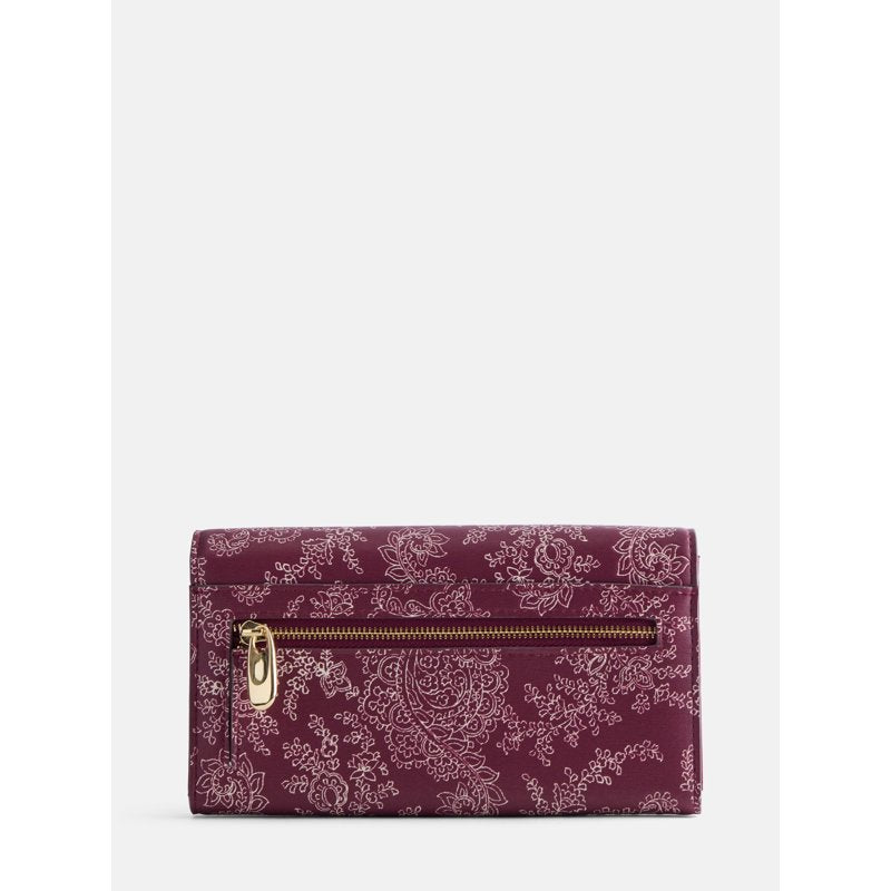 Women's Paisley Print Clutch Wallet with Card Slots and Zip Coin Pocket