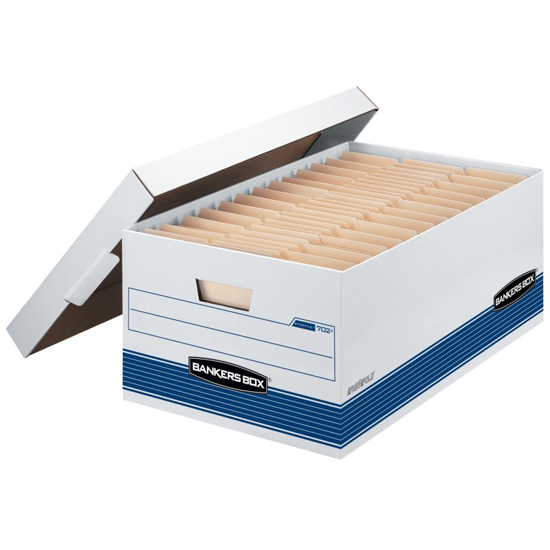 Legal File Storage Box 4-Pack - Extra Strength Foldable Office File Organizer