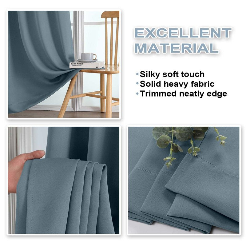 Blackout Curtains 2 Panels Room Darkening Window Treatments for Bedroom