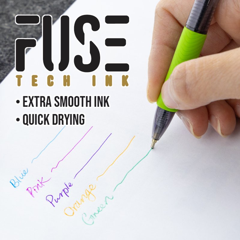 Multi-Color Gel Pen 5-Color Retractable Ballpoint Pen with FUSE Tech Ink, 0.7mm - Pack of 12