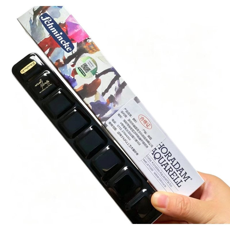 Artist Watercolor Paint Set - 12 Half Pans in Metal Box, Fine Quality