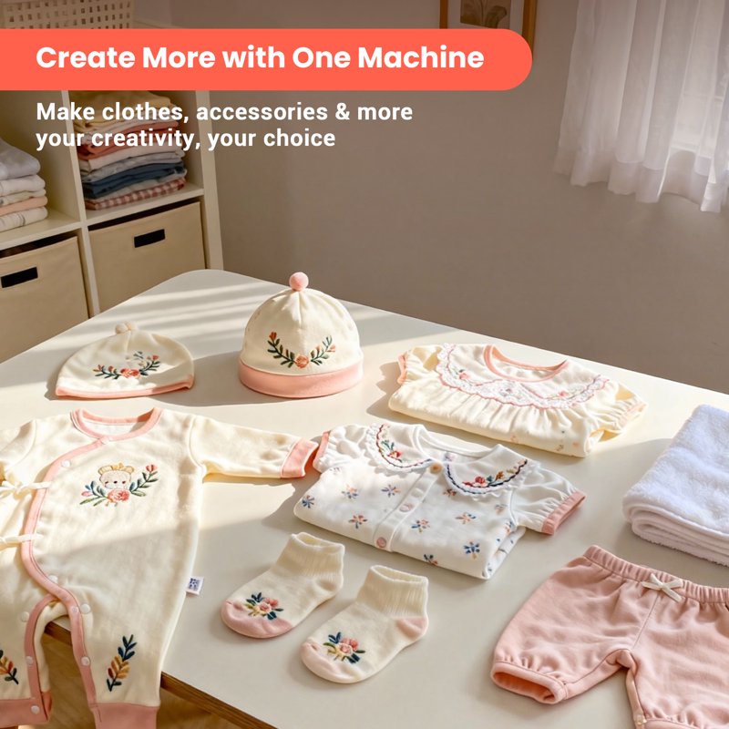 2-in-1 Embroidery and Sewing Machine with Touchscreen, WiFi, 206 Stitches