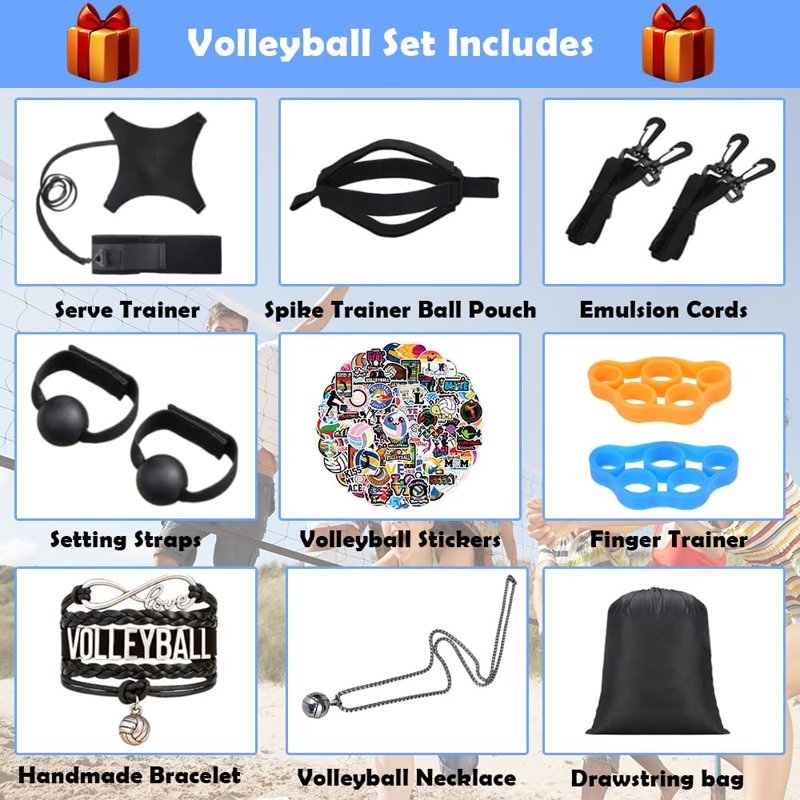 All-in-One Volleyball Training Equipment with Rebounder for Solo Practice