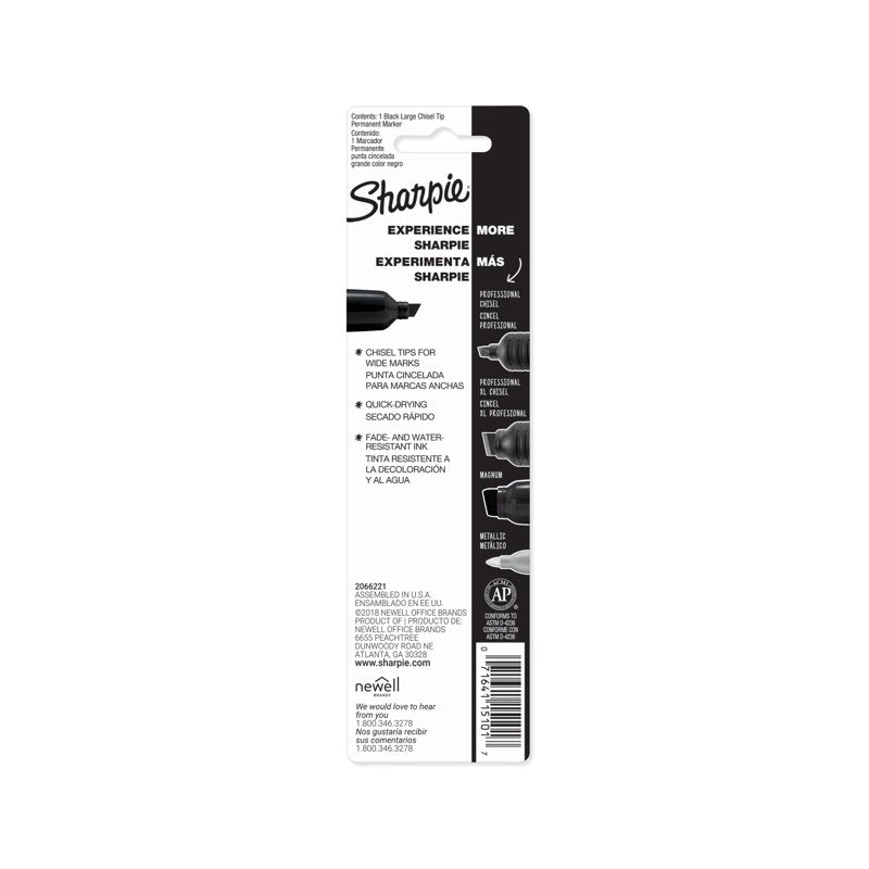 King Size Permanent Marker with Chisel Tip - Black, Heavy Duty, Waterproof