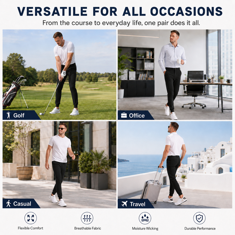 Men's Casual Joggers Pants - Lightweight, Slim Fit, Stretchy Tapered Style