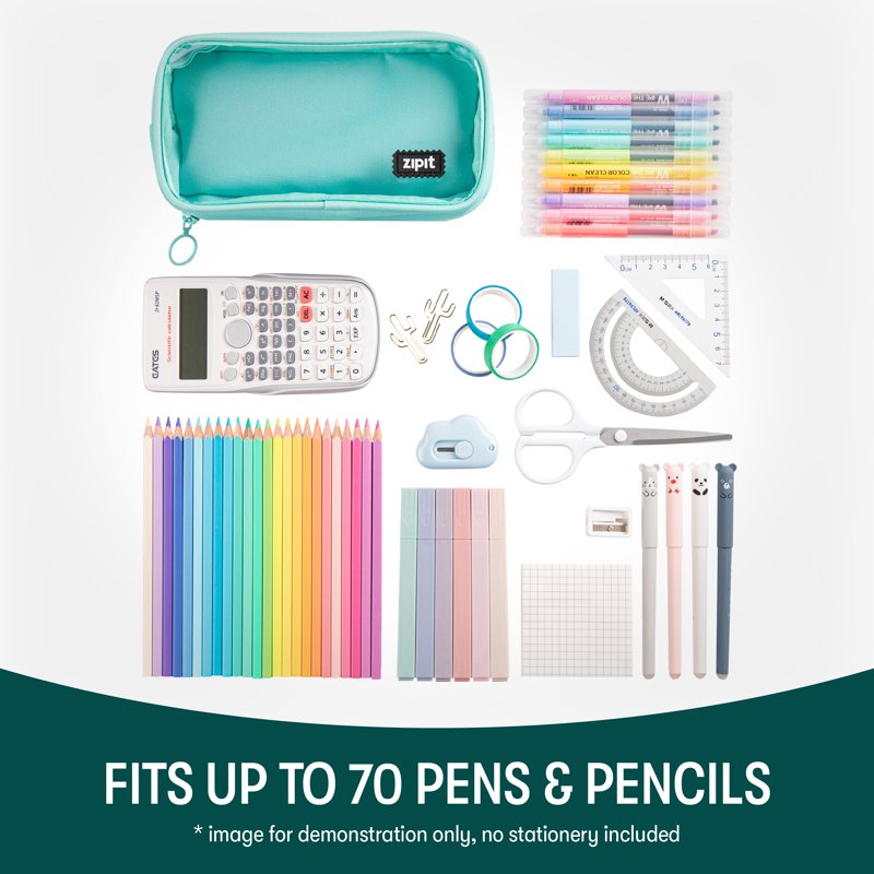 Large Capacity Double Compartment Pencil Case - Sturdy & Washable Organizer