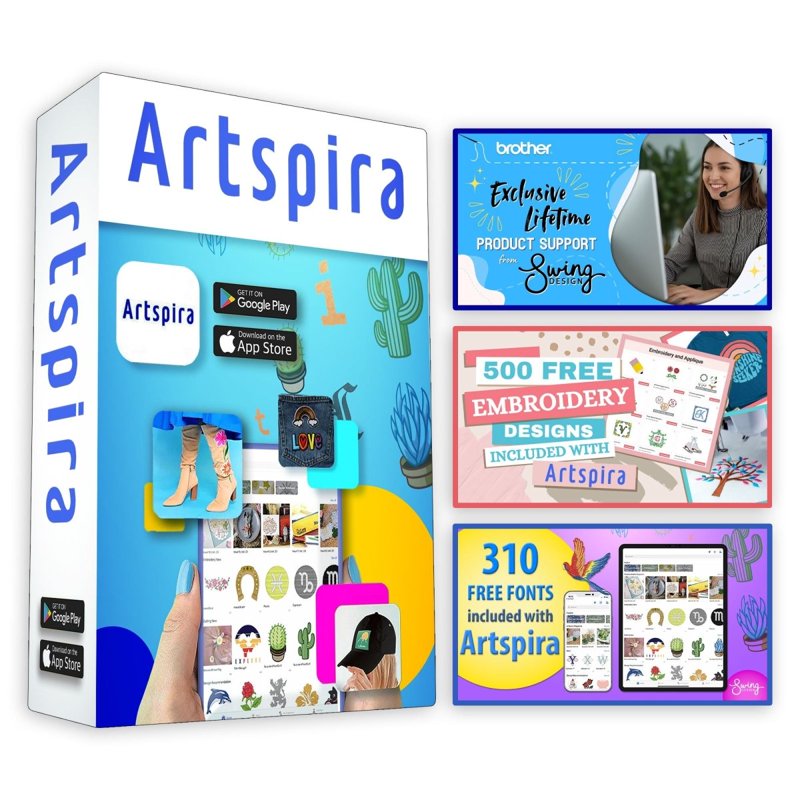 Brother Embroidery Machine 4x4 Inch with Artspira Software for Beginners