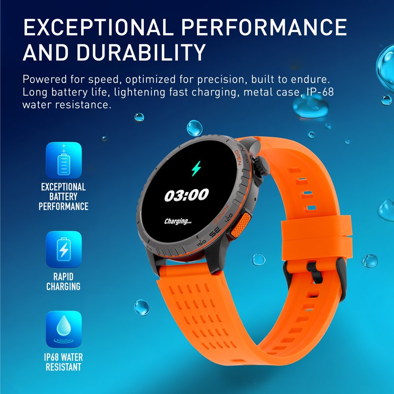 Unisex 1.43-Inch AMOLED Smartwatch with Fitness Tracking and Water Resistance