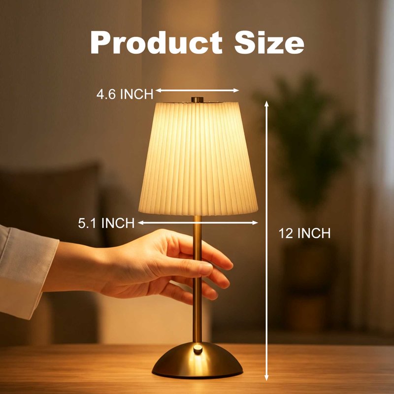 Rechargeable Cordless Table Lamp with 3 Color Temperatures & Dimming