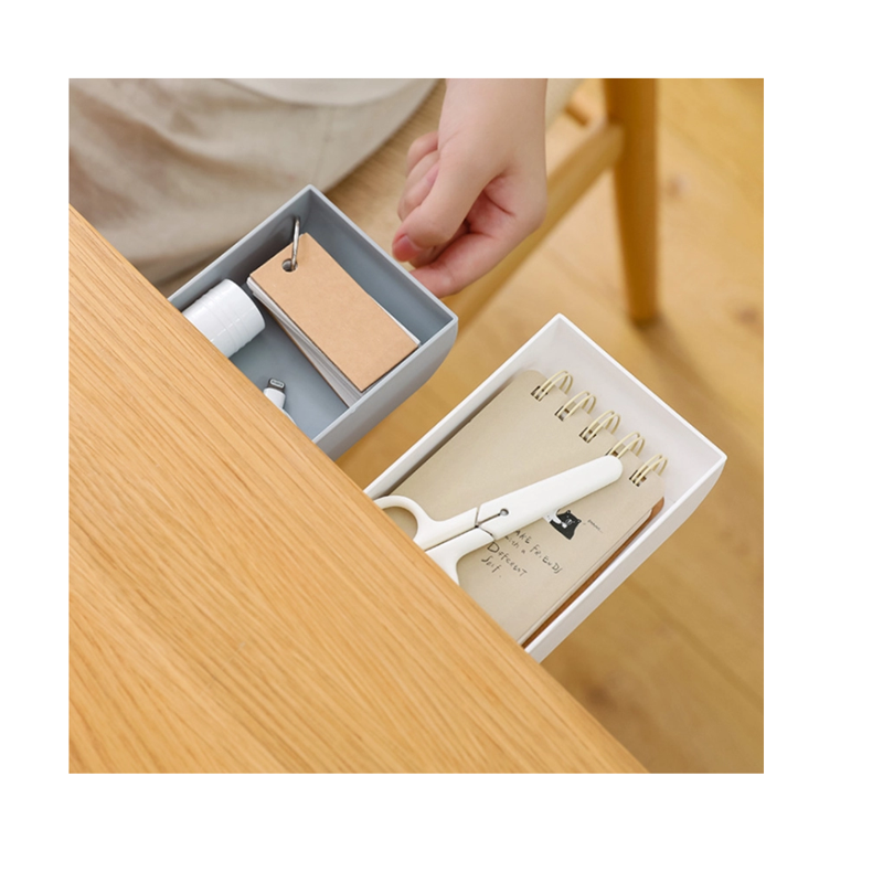 Under-Desk Drawer Organizer and Pen Holder for Workspace Storage